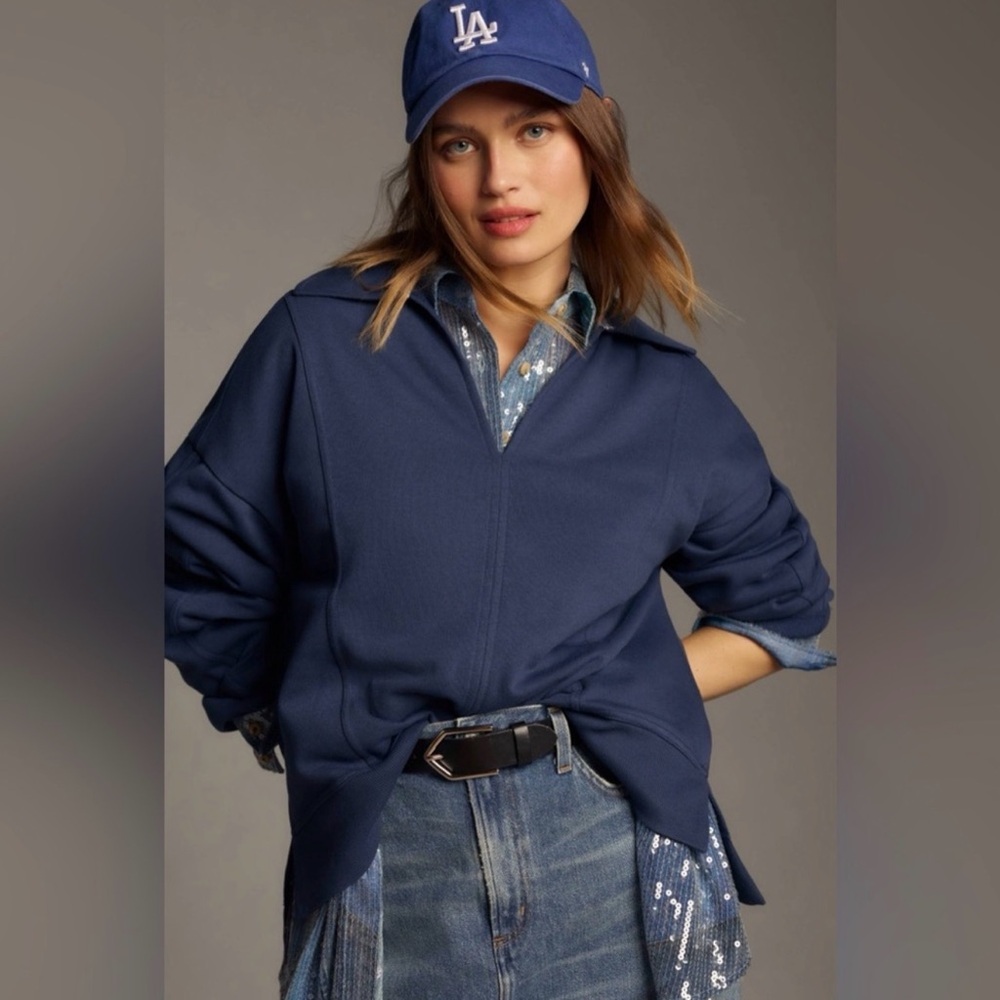 Pilcro Anthropology Navy Blue Sweatshirt